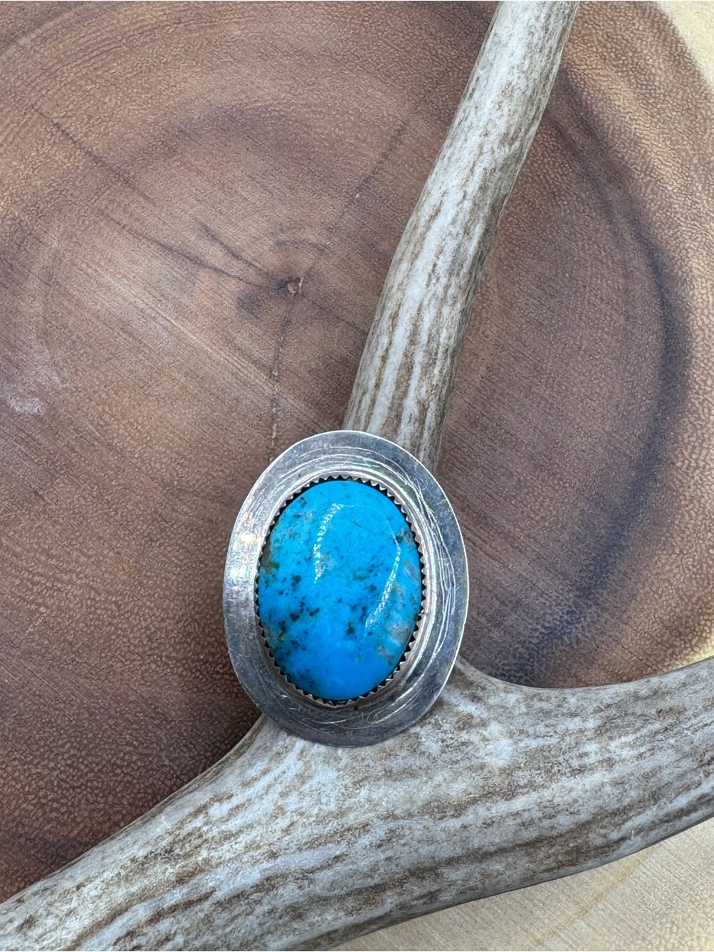Cynthia Begay signed Turquoise Statement Ring in sterling silver setting